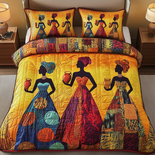 Golden Queens Quilted Duvet Cover Set GFTOTG661