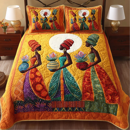 Golden Queens Quilted Duvet Cover Set GFTOTG662