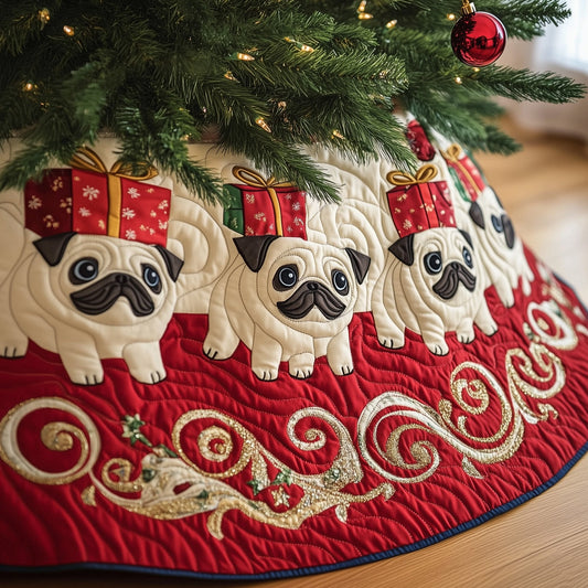 Adorable Pugs Quilted Tree Skirt GFTOTG680