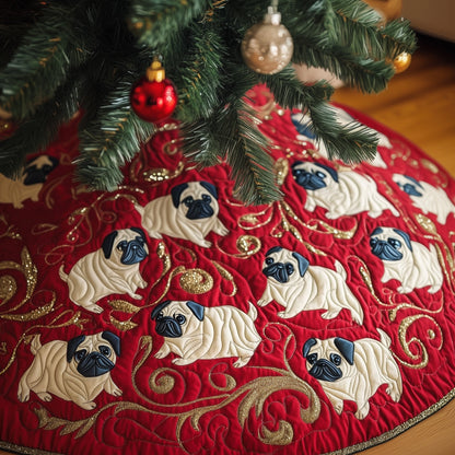 Adorable Pugs Quilted Tree Skirt GFTOTG681
