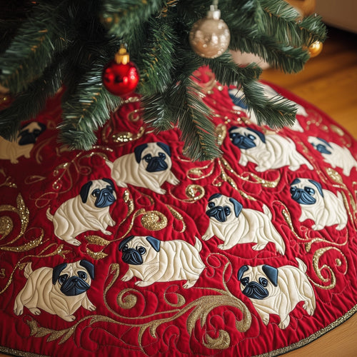 Adorable Pugs Quilted Tree Skirt GFTOTG681