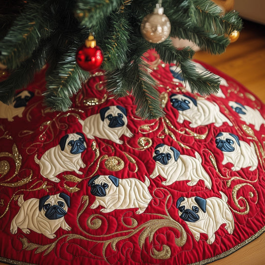 Adorable Pugs Quilted Tree Skirt GFTOTG681