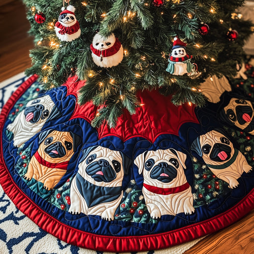 Adorable Pugs Quilted Tree Skirt GFTOTG682