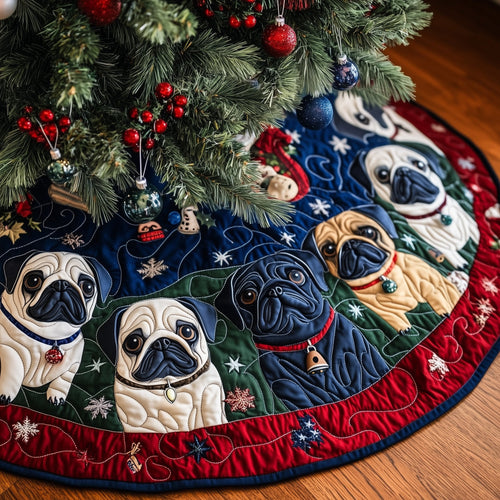 Adorable Pugs Quilted Tree Skirt GFTOTG683