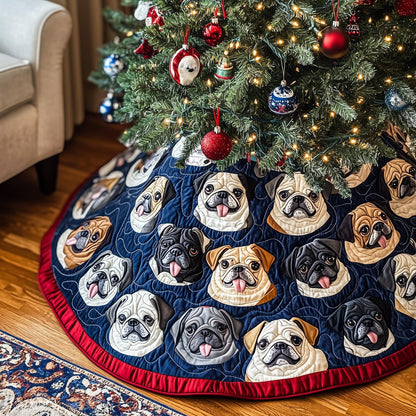 Adorable Pugs Quilted Tree Skirt GFTOTG684
