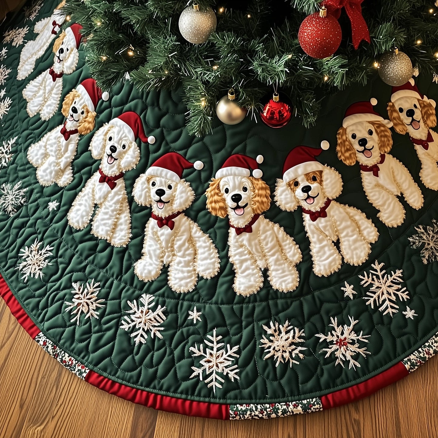 Adorable Poodle Quilted Tree Skirt GFTOTG725