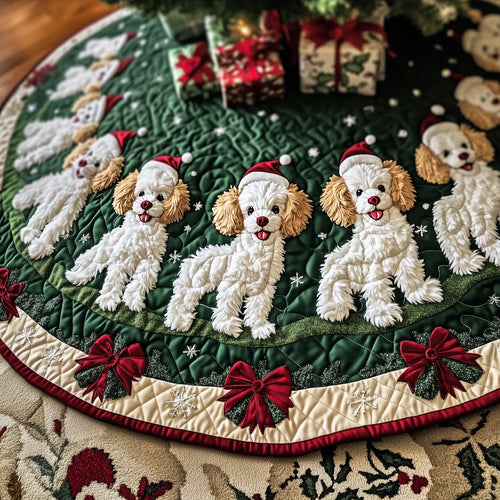 Adorable Poodle Quilted Tree Skirt GFTOTG726
