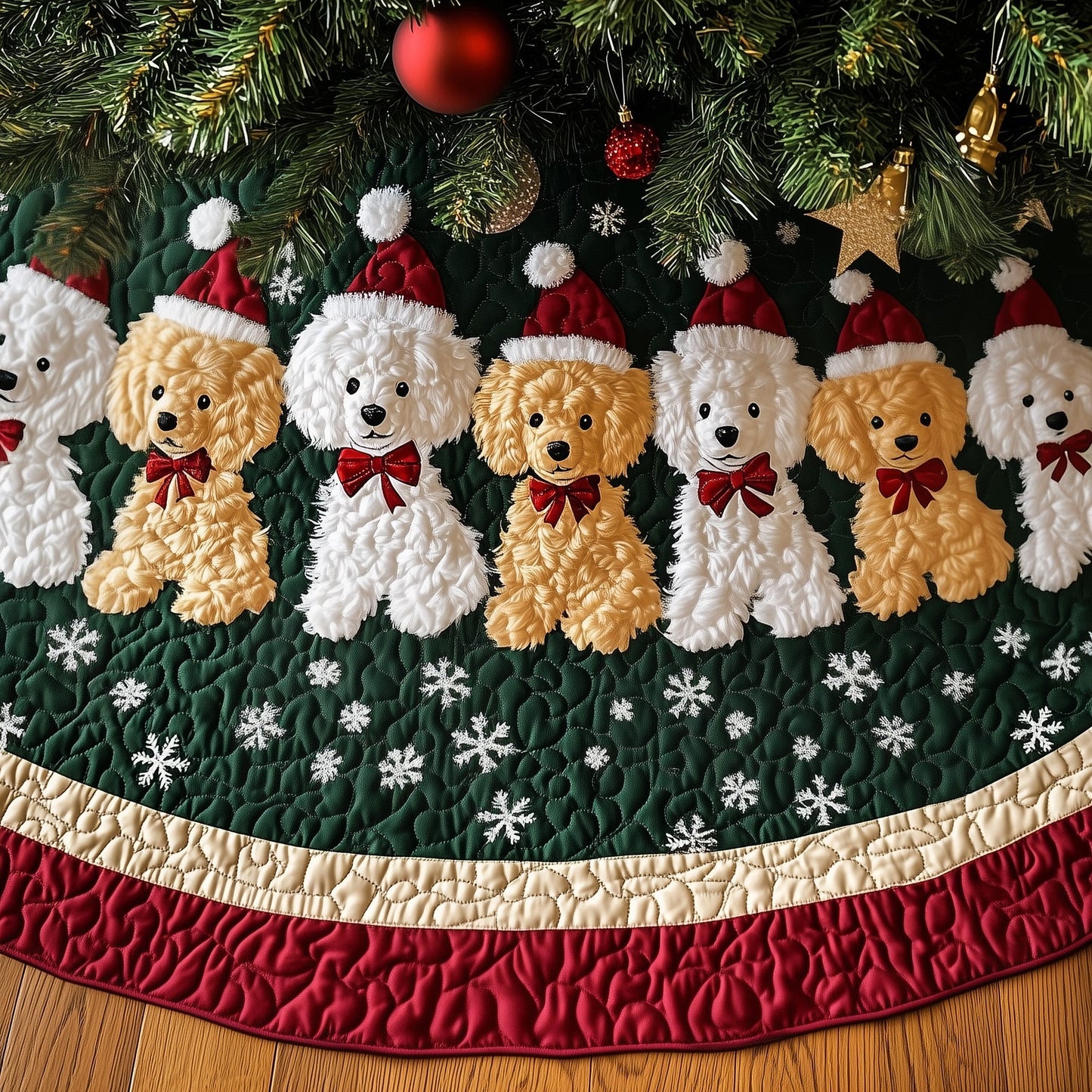 Adorable Poodle Quilted Tree Skirt GFTOTG727