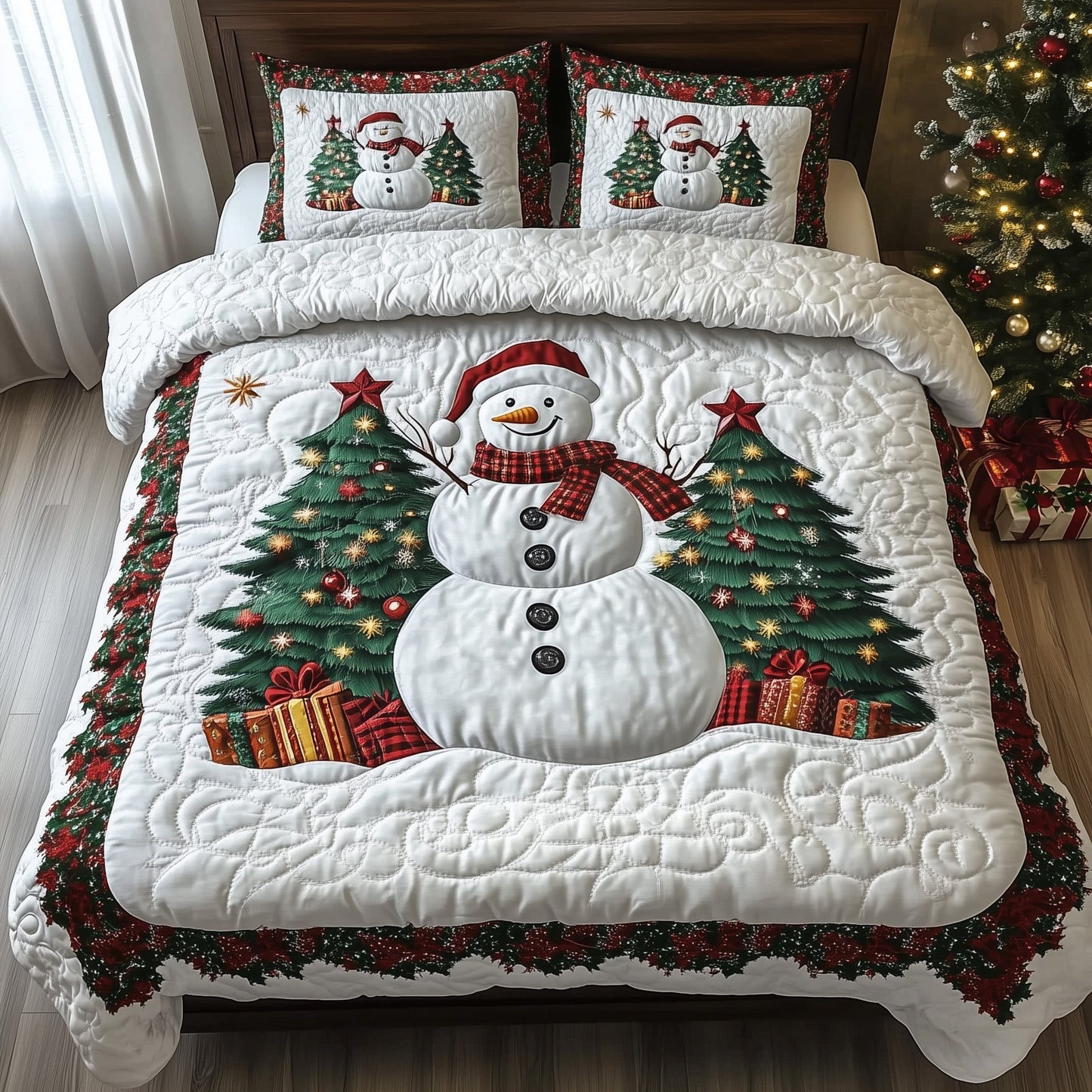 Joyful Snowman Quilted Duvet Cover Set GFTOTG753