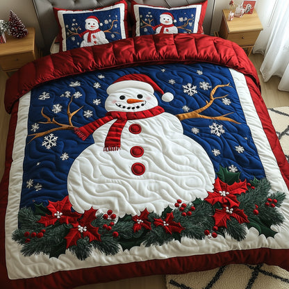 Joyful Snowman Quilted Duvet Cover Set GFTOTG755