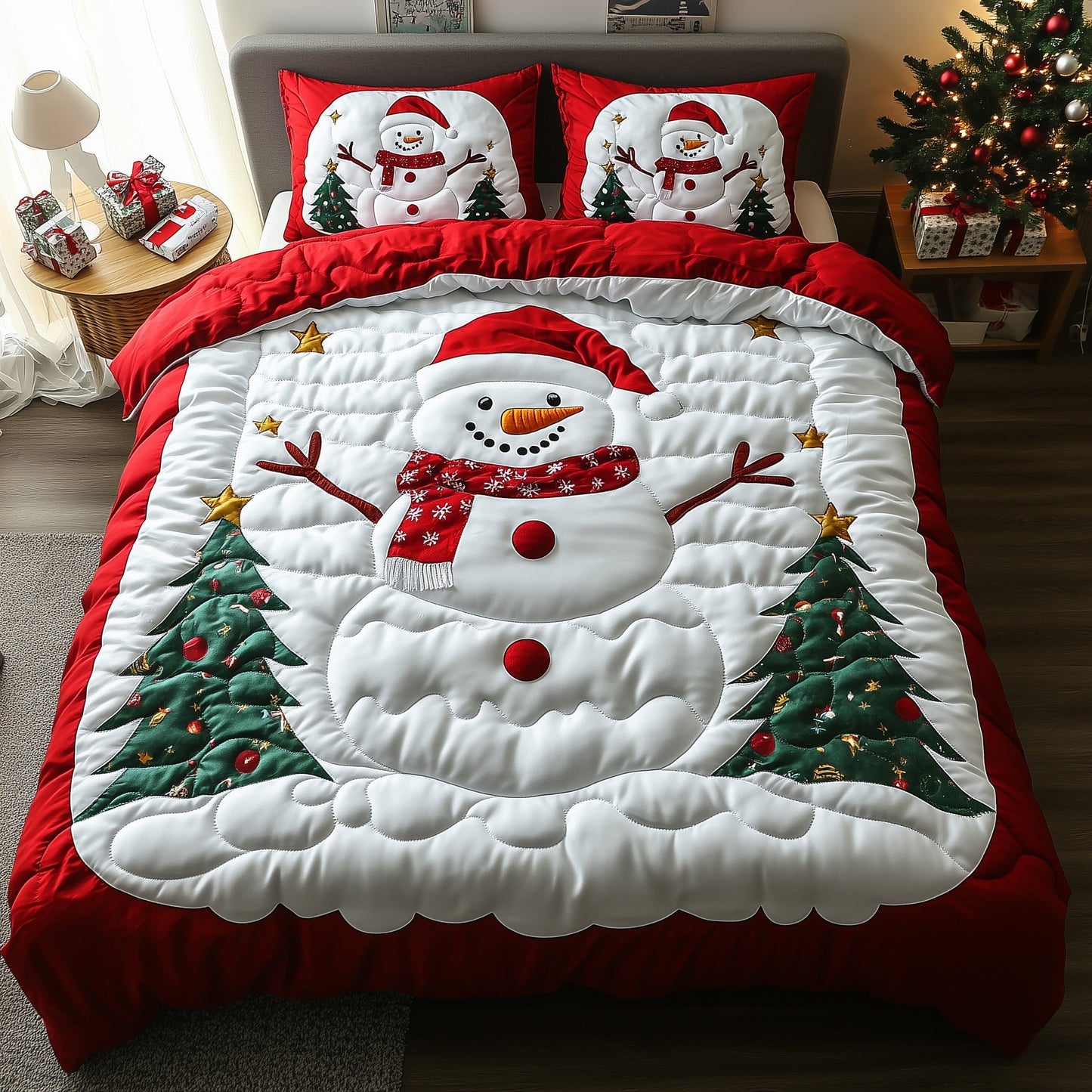 Joyful Snowman Quilted Duvet Cover Set GFTOTG758