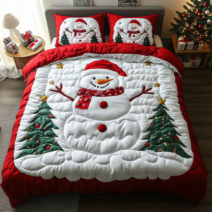 Joyful Snowman Quilted Duvet Cover Set GFTOTG758