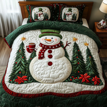 Joyful Snowman Quilted Duvet Cover Set GFTOTG759