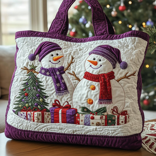 Joyful Snowman Quilted Tote Bag GFTOTG763