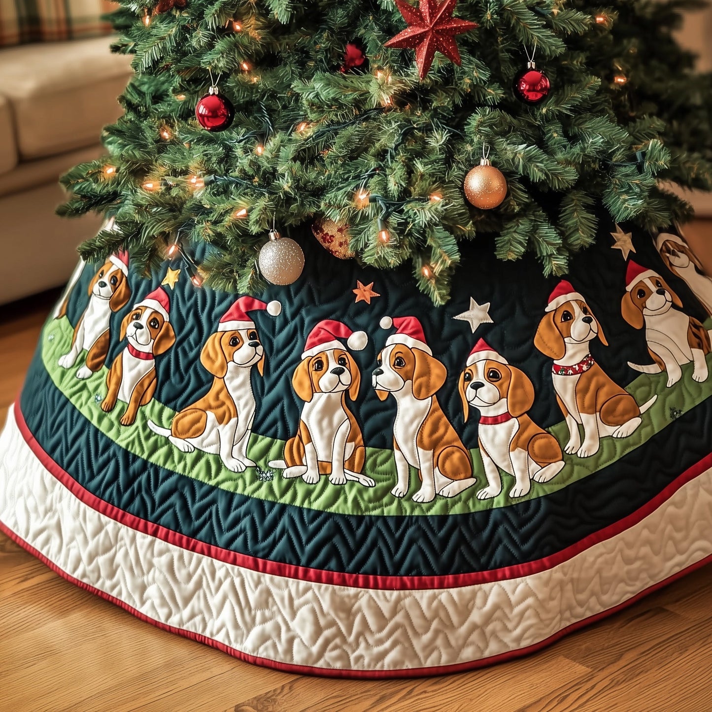 Adorable Beagle Quilted Tree Skirt GFTOTG772