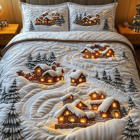 Christmas Village Quilted Duvet Cover Set GFTOTG790