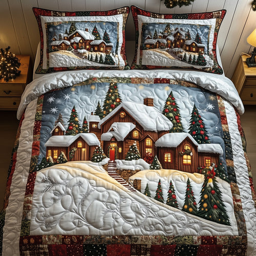 Christmas Village Quilted Duvet Cover Set GFTOTG791