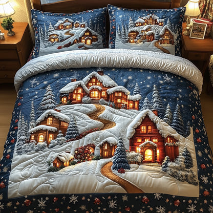 Christmas Village Quilted Duvet Cover Set GFTOTG792