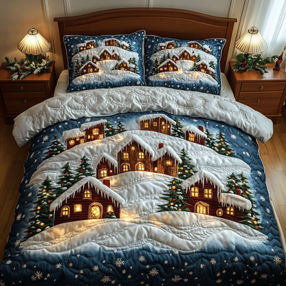 Christmas Village Quilted Duvet Cover Set GFTOTG793