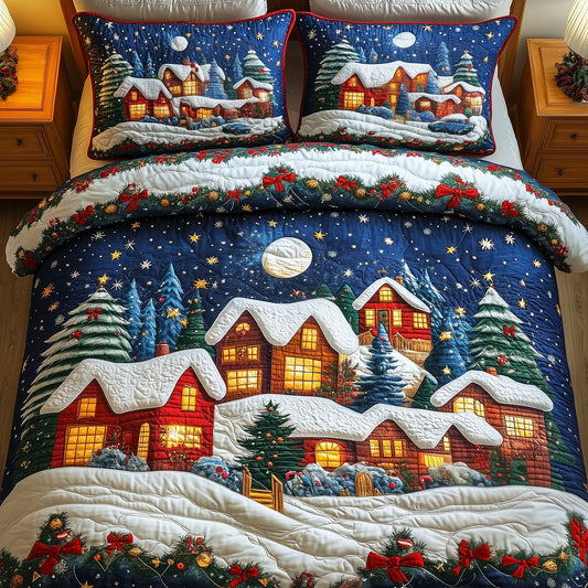 Christmas Village Quilted Duvet Cover Set GFTOTG794