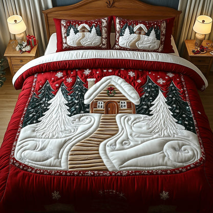 Winter Log Cabin Quilted Duvet Cover Set GFTOTG824