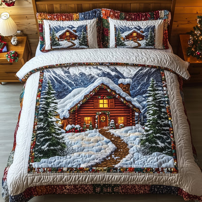 Winter Log Cabin Quilted Duvet Cover Set GFTOTG825