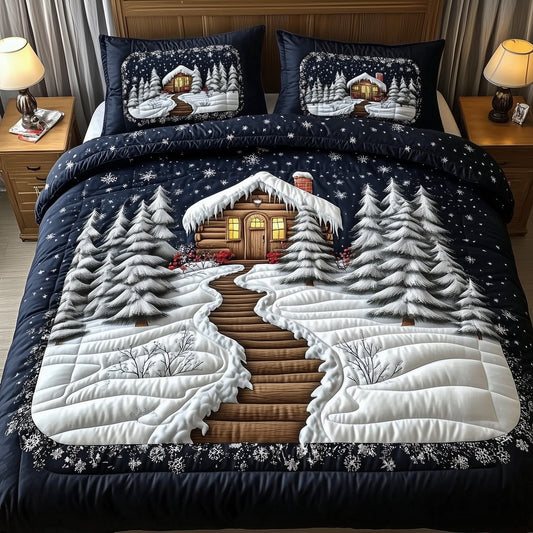 Winter Log Cabin Quilted Duvet Cover Set GFTOTG826