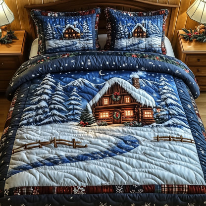 Winter Log Cabin Quilted Duvet Cover Set GFTOTG827
