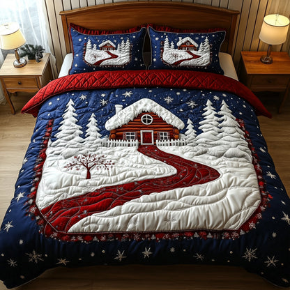 Winter Log Cabin Quilted Duvet Cover Set GFTOTG834