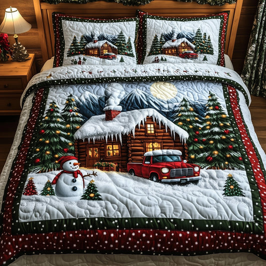 Winter Log Cabin Quilted Duvet Cover Set GFTOTG835