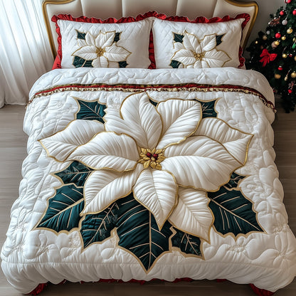 Poinsettia Quilted Duvet Cover Set GFTOTG844