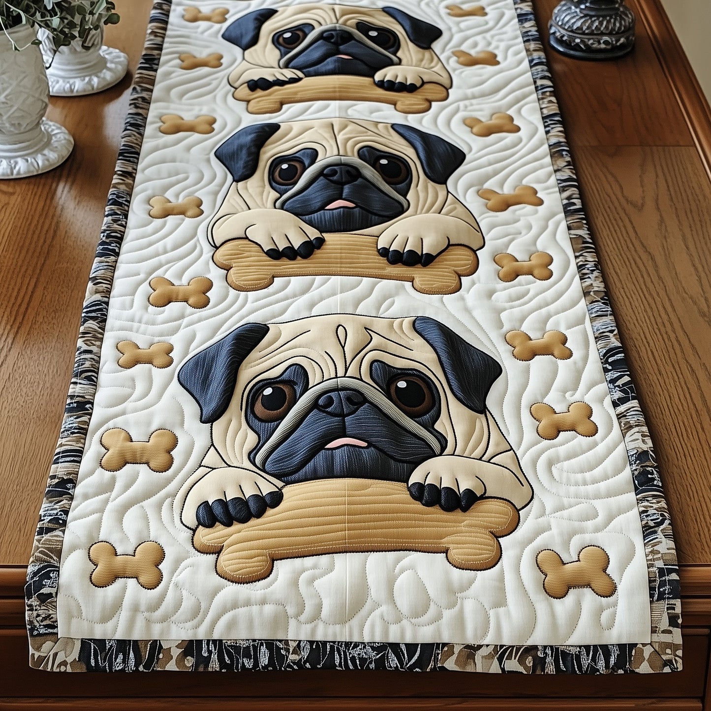 Pug Parade Quilted Table Runner GFTOTG847