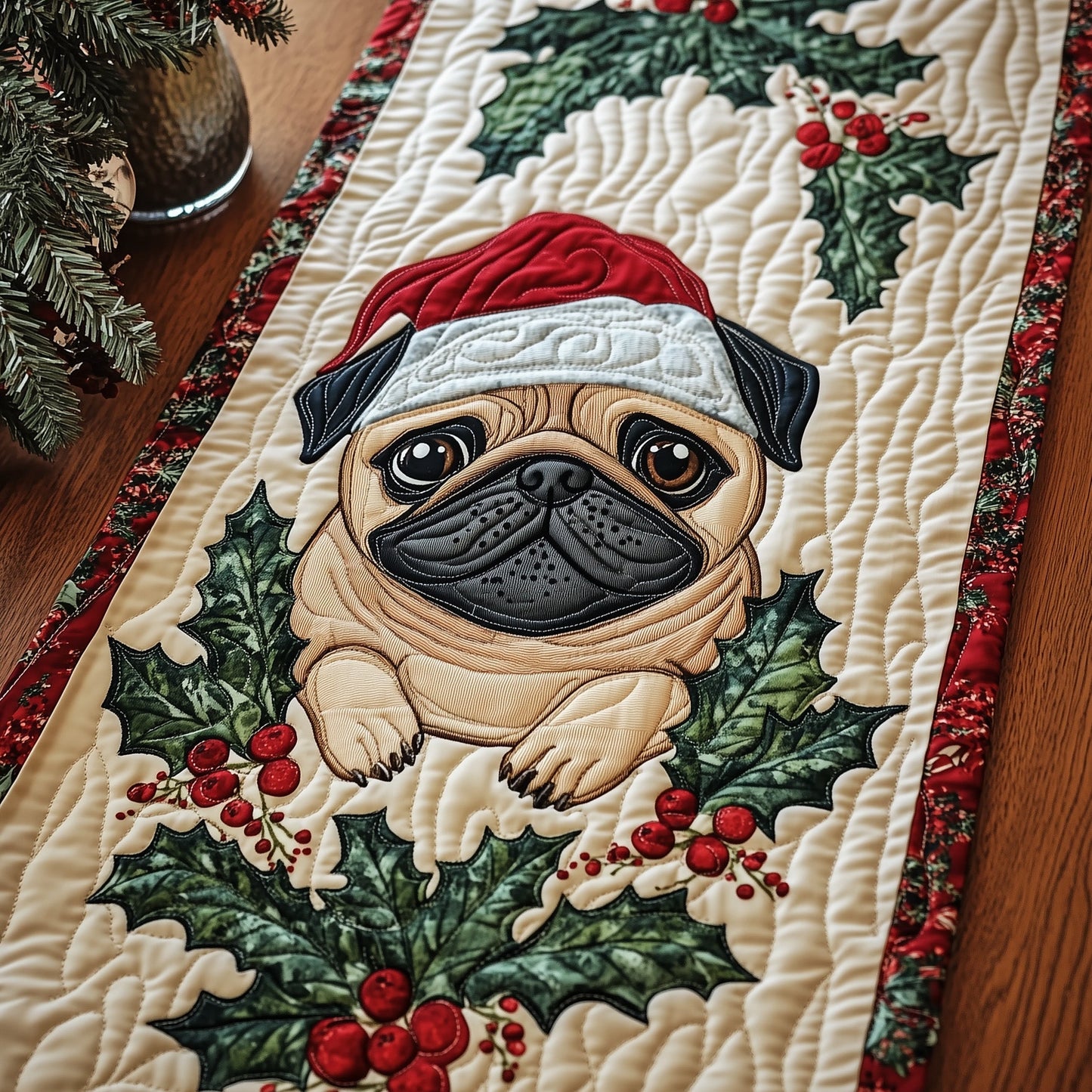 Adorable Pug Quilted Table Runner GFTOTG850