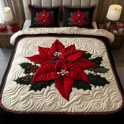 Poinsettia Quilted Duvet Cover Set GFTOTG869