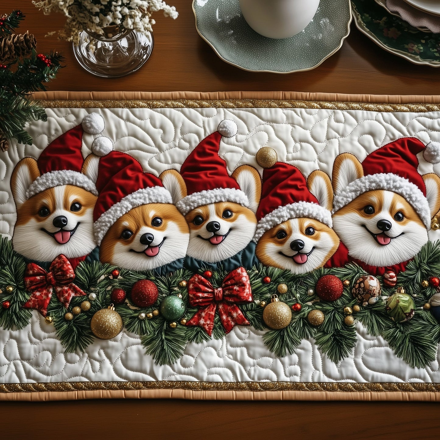 Adorable Corgi Quilted Table Runner GFTOTG899