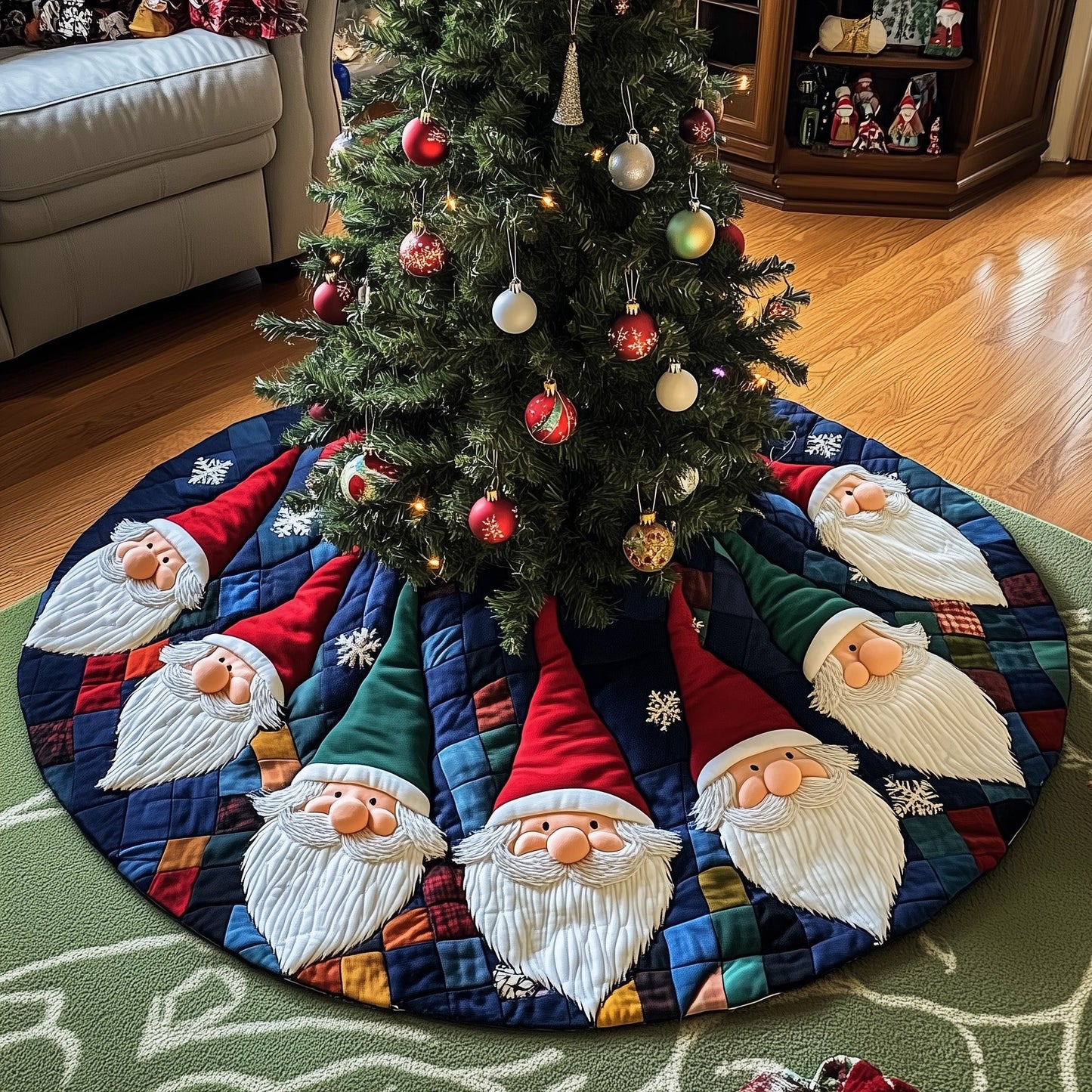 Gnome Cheer Quilted Tree Skirt GFTOTG903