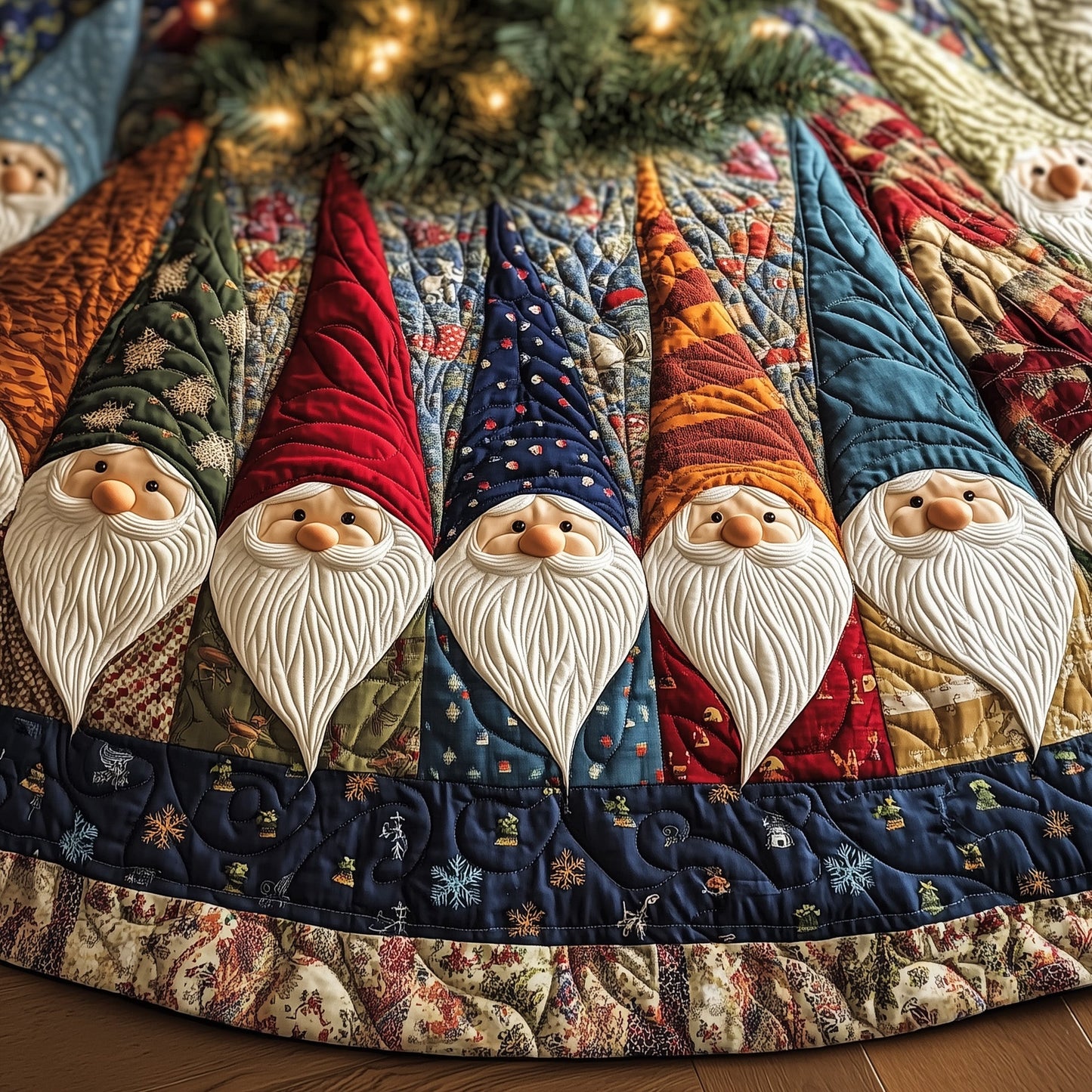 Gnome Cheer Quilted Tree Skirt GFTOTG904
