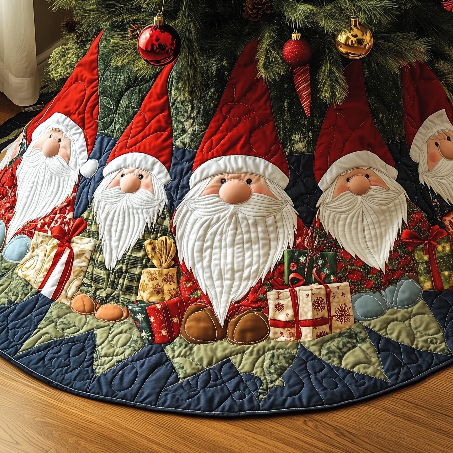 Gnome Cheer Quilted Tree Skirt GFTOTG905