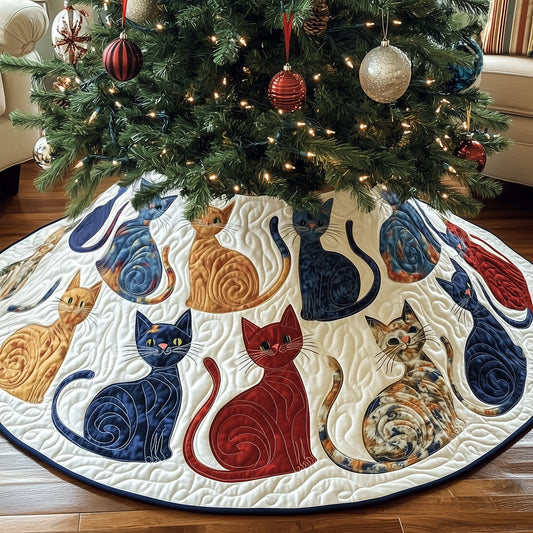 Funky Cats Quilted Tree Skirt GFTOTG911