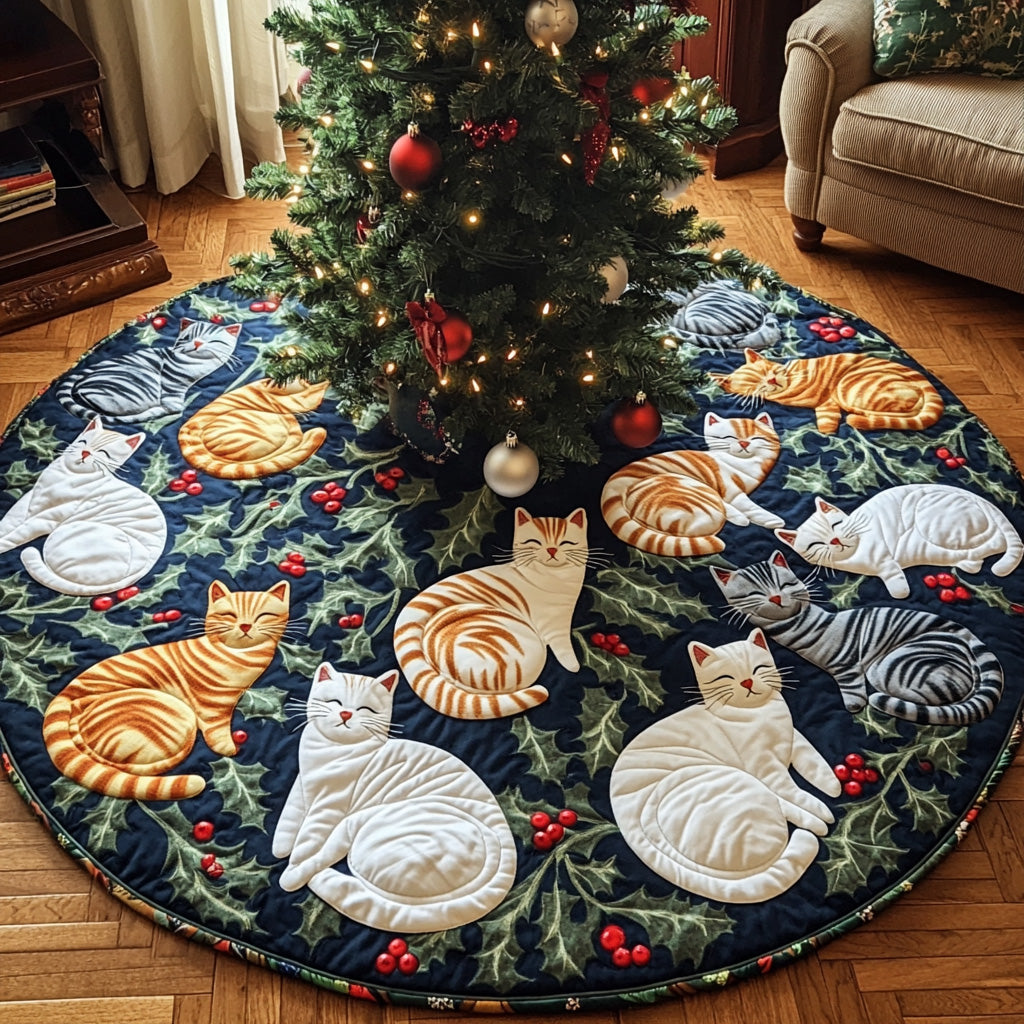 Dreamy Cats Quilted Tree Skirt GFTOTG913