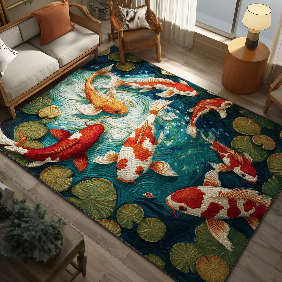 Patchique Rugs Serene Koi Area Rug GFTOTG965 – Patchique Store
