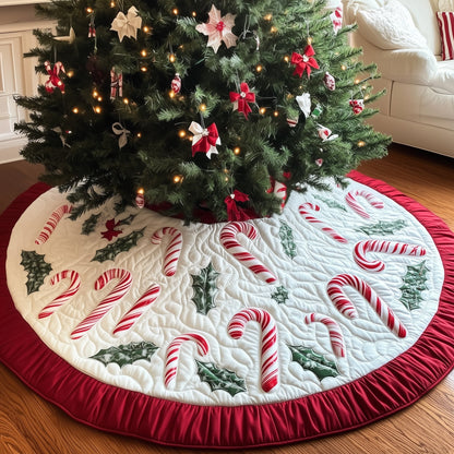 Candy Cane Quilted Tree Skirt GFTOTG978