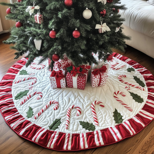 Candy Cane Quilted Tree Skirt GFTOTG979