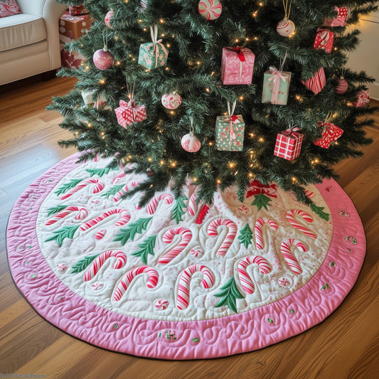 Candy Cane Quilted Tree Skirt GFTOTG980