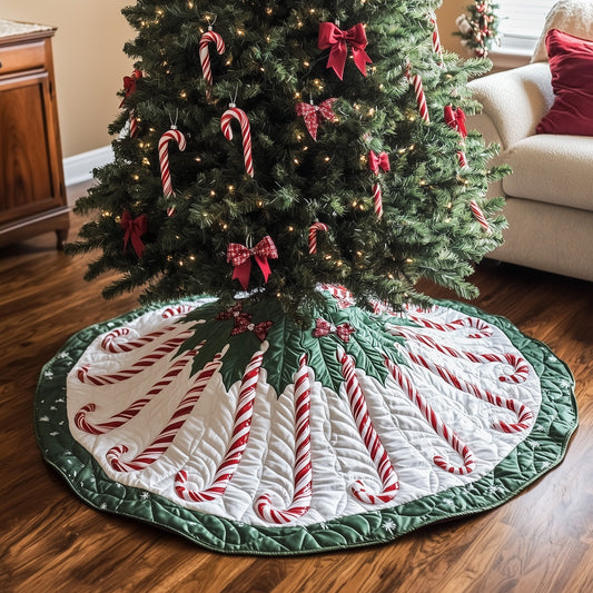 Candy Cane Quilted Tree Skirt GFTOTG983