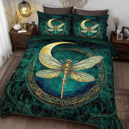 Dragonfly Mandala 3-Piece Quilted Bedding Set GFTOTL1054