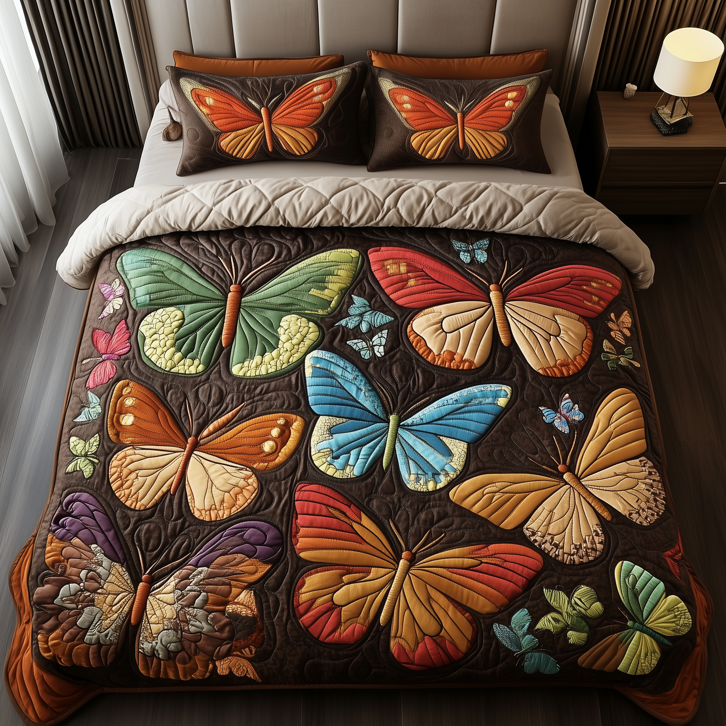 Enchanting Butterflies 3-Piece Quilted Bedding Set GFTOTL1251