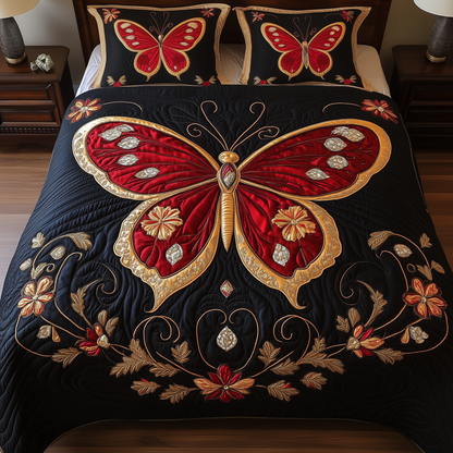 Butterflies Elegance of Nature 3-Piece Quilted Bedding Set GFTOTL1263