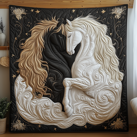 Horse Romance of Love Quilted Blanket GFTOTL1406