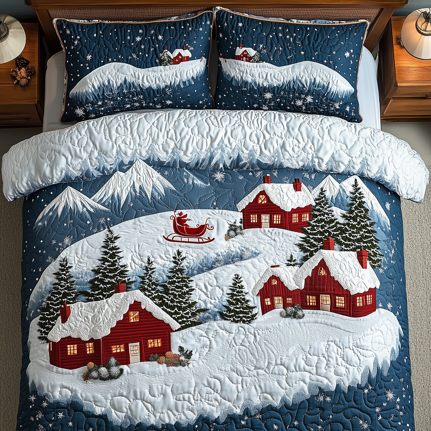 Festive Town 3-Piece Quilted Bedding Set GFTOTL1428